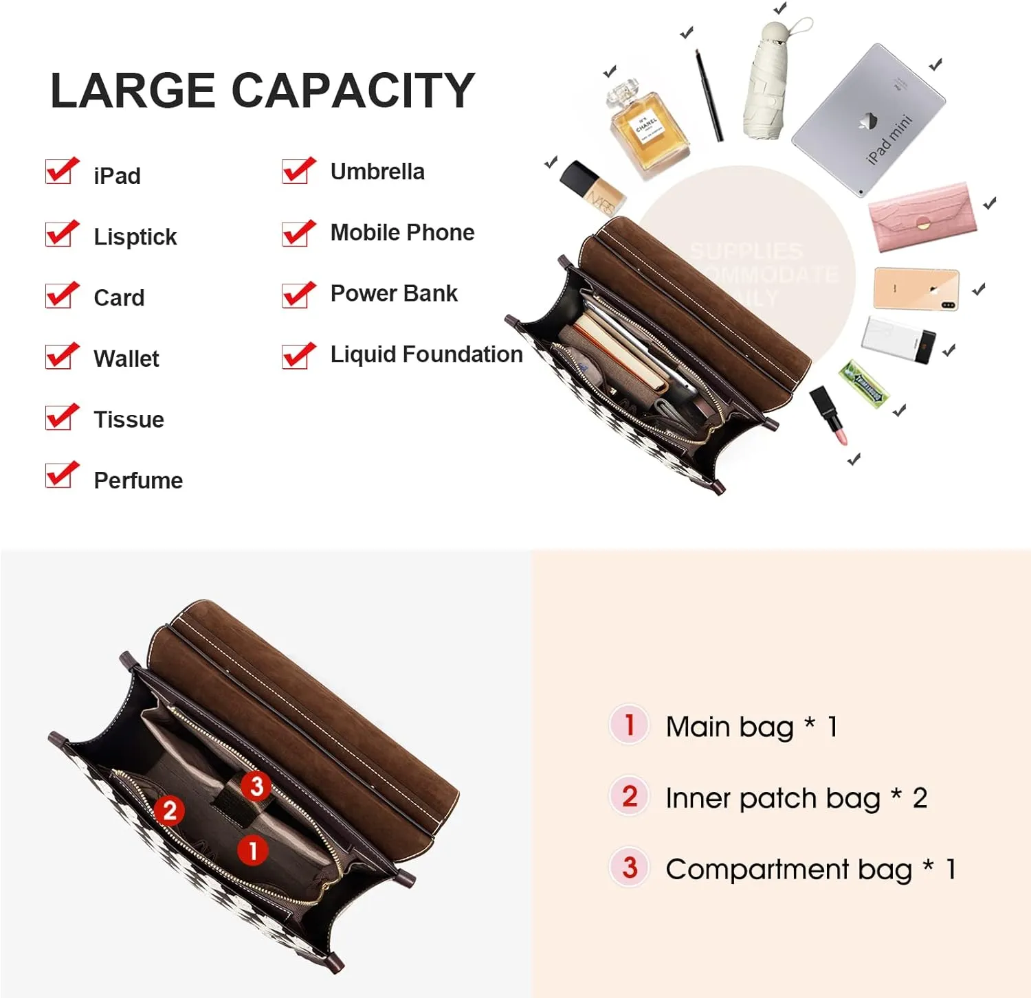 Cnoles Leather Backpack Purse For Women Fashion Ladies Vintage Bag Casual College Travel Backpacks Large bags Brown