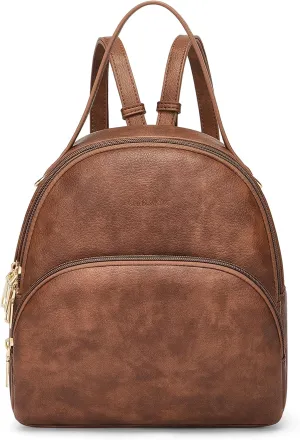 Cnoles Small Backpack Purse for Women Vegan Leather Mini Travel Backpack Fashion Casual Travel Shoulder Bag (Brown)
