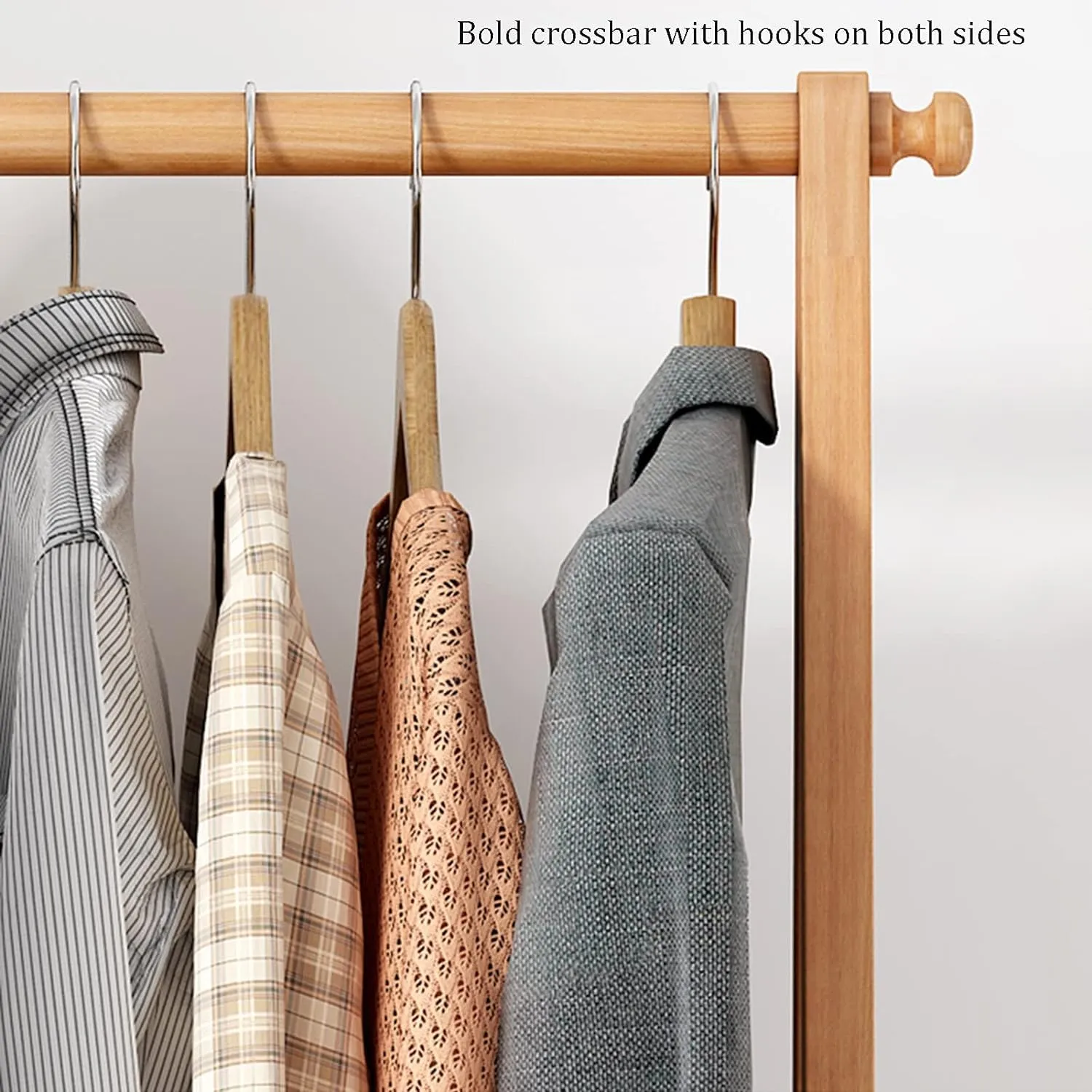 Coat Rack Stand Clothes Rack Stand, Free-Standing Houseware, Hall Entryway Bedroom for Garment Shoe Handbags Hat Storage Organised, Easy Assembly (Col