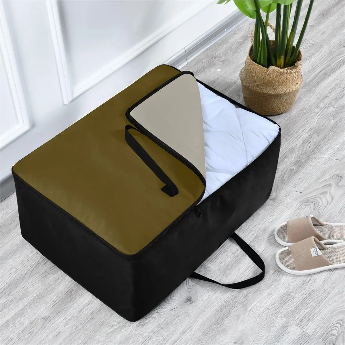 Coffee Storage Bags Moving Supplies with Sturdy Handle and Durable Zipper, Zippered Storage Bag for Closet Comforter, Pillow, Quilt