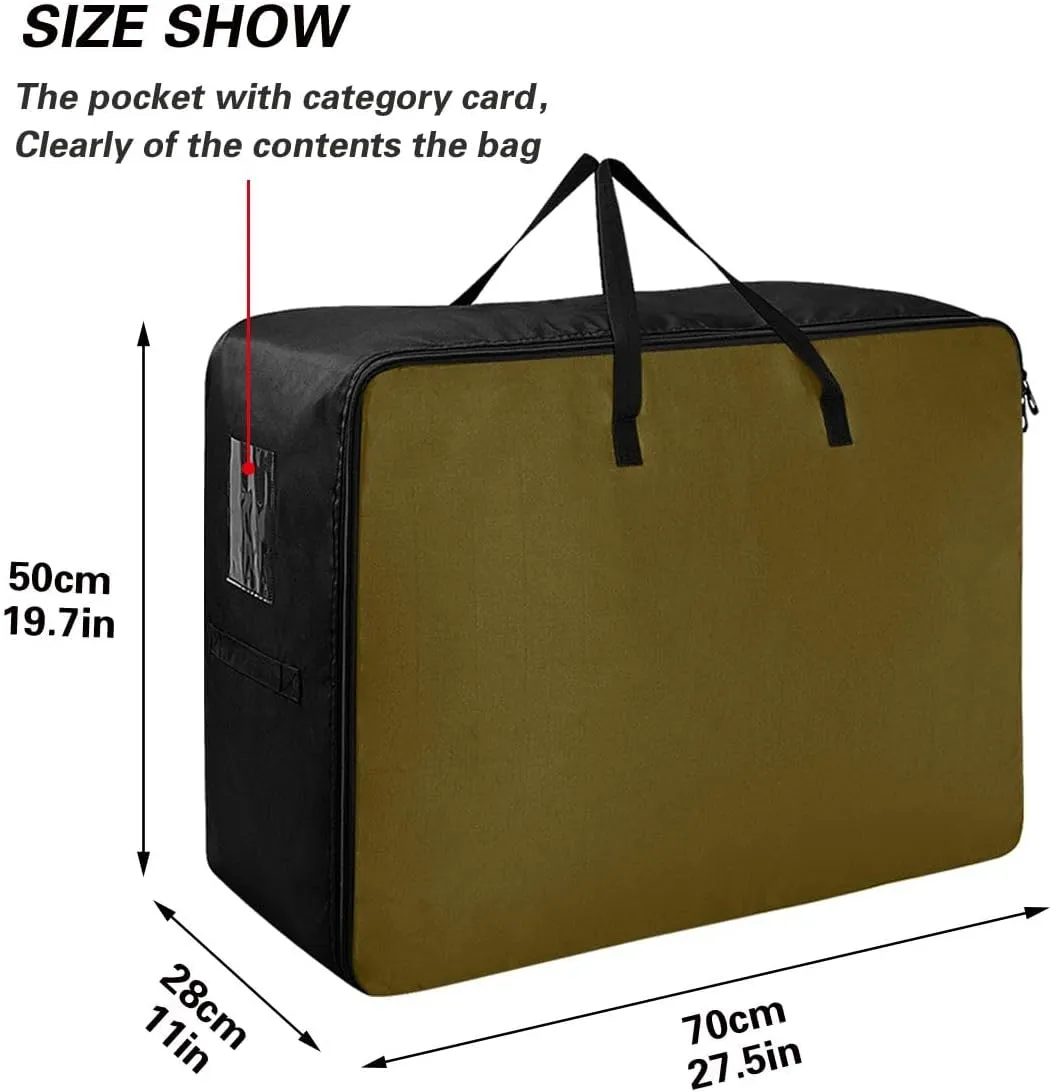 Coffee Storage Bags Moving Supplies with Sturdy Handle and Durable Zipper, Zippered Storage Bag for Closet Comforter, Pillow, Quilt