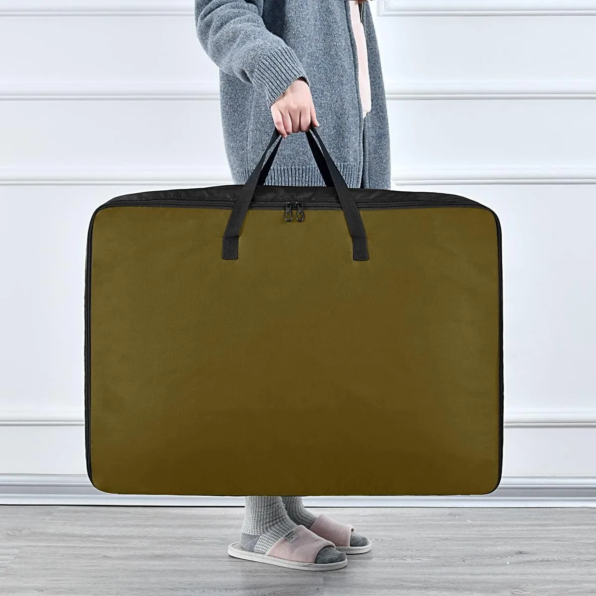 Coffee Storage Bags Moving Supplies with Sturdy Handle and Durable Zipper, Zippered Storage Bag for Closet Comforter, Pillow, Quilt