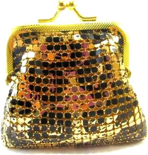 Coin Purse Wallet Metal Mesh Kiss Lock Clasp Buckle Coin Purse Wallet (Gold Animal)