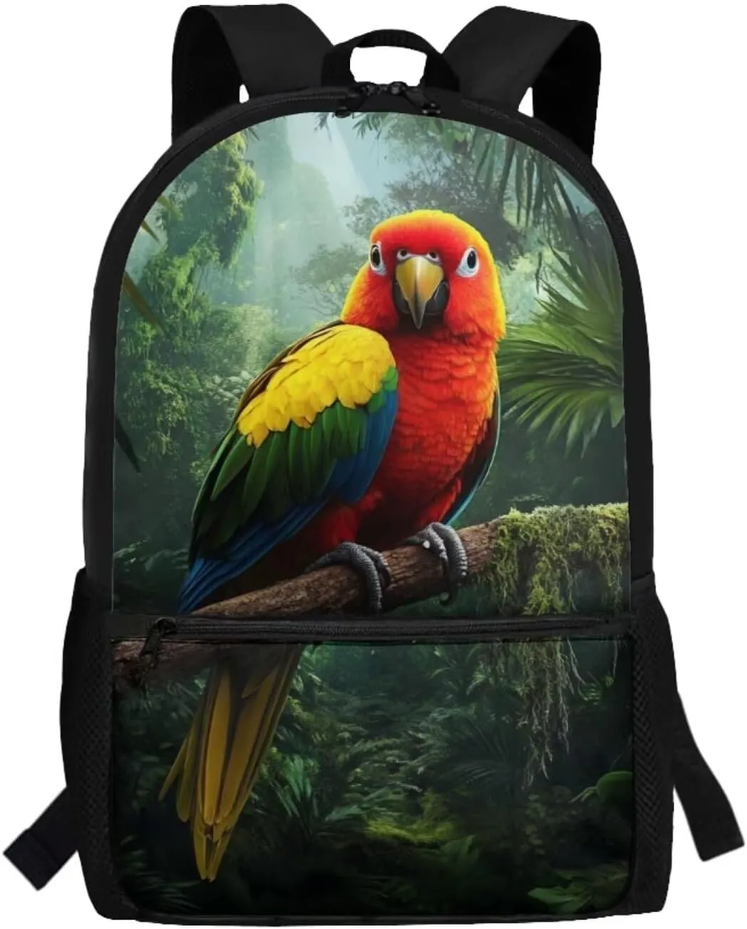 Coldinair 3D Parrot Elementary School Backpack for Boys Large Capacity School Bags for Boys 10-12 17 Inch Lightweight Bookbags Laptop Daypack for Teen Boys Mochilas Escolares Para NiñOs