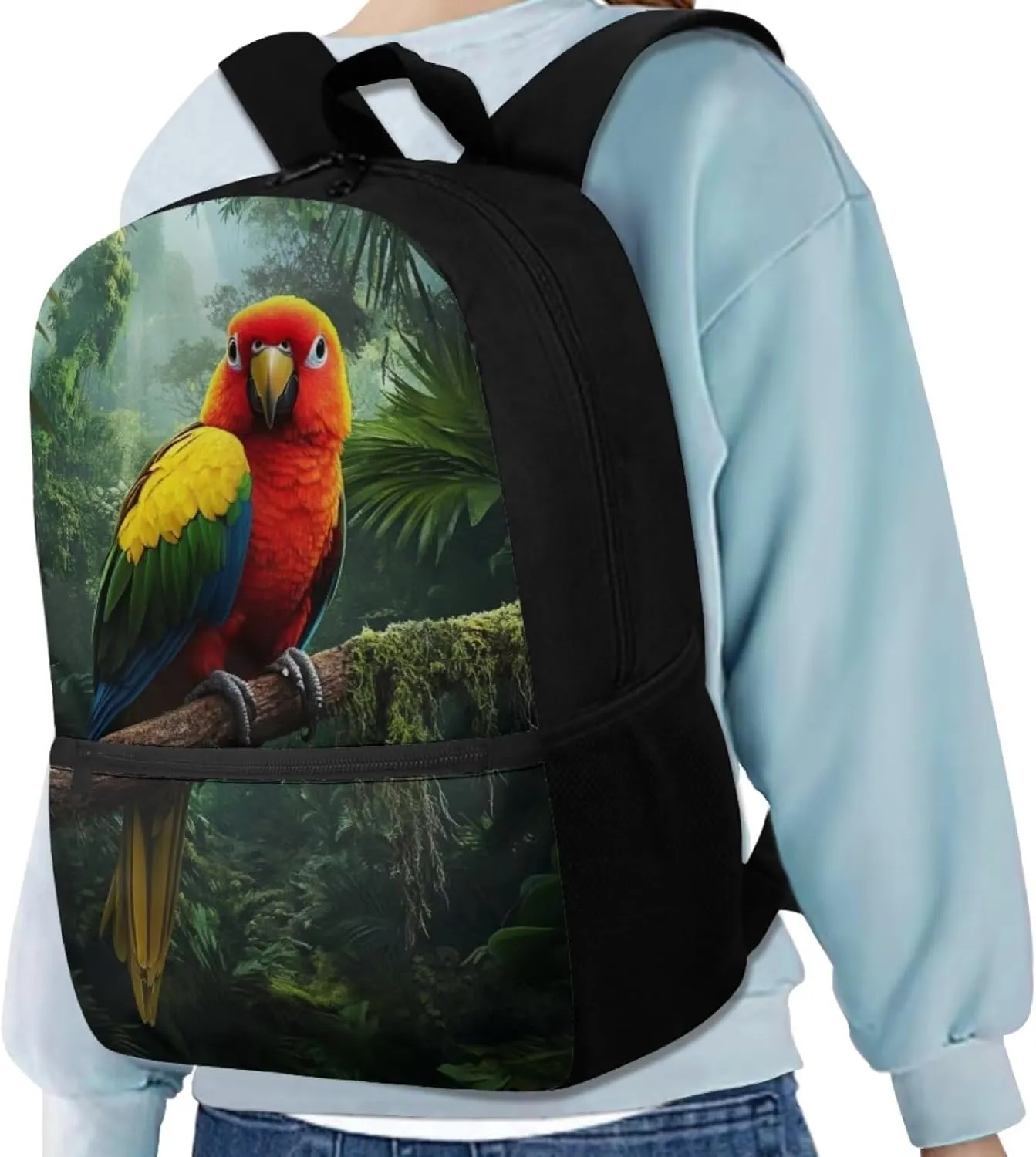 Coldinair 3D Parrot Elementary School Backpack for Boys Large Capacity School Bags for Boys 10-12 17 Inch Lightweight Bookbags Laptop Daypack for Teen Boys Mochilas Escolares Para NiñOs