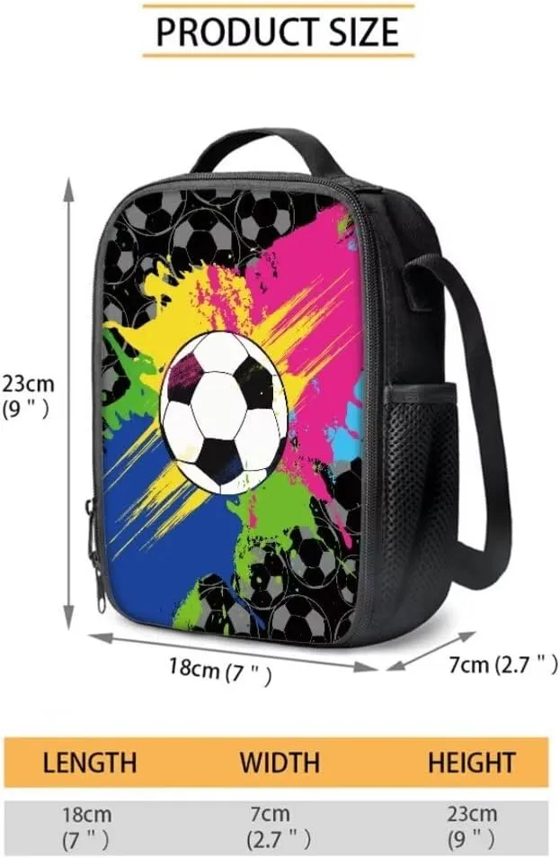Coldinair Boys School Bags for Primary Middle School,Soccer Backpack with Insulated Lunch Box Pencil Case for Kids Teen,Mochilas Escolares Para NiñAs
