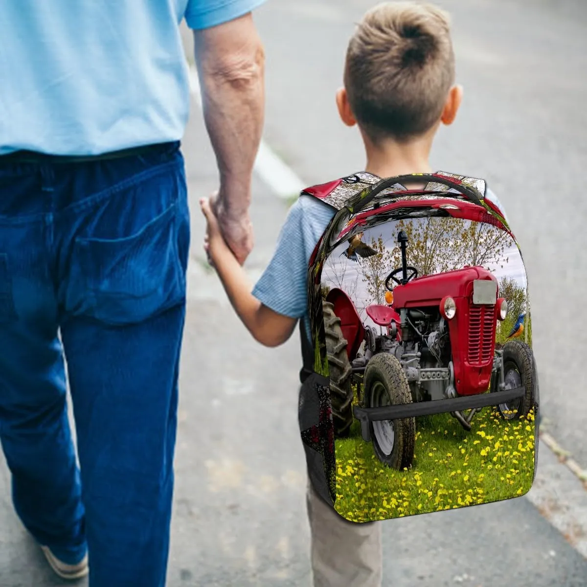College Bookbag Farm Tractor School Bag Business Laptop Backpack Travel Hiking Daypack Large Diaper Bag for Adult Girls Boys