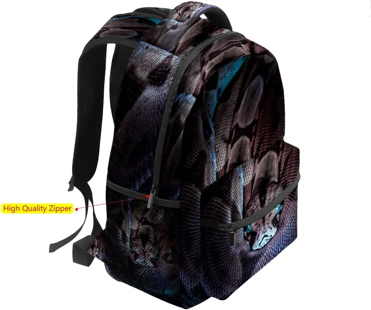 College Bookbag Snake School Bag Business Laptop Backpack Travel Hiking Daypack Large Diaper Bag for Adult Girls Boys