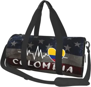 Colombia Heartbeat Duffel Bag Gym Bag Travel Sports Tote Large Foldable Beach Swim Yoga0