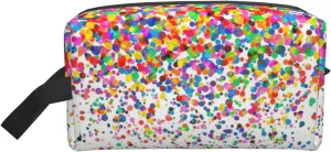 Colored dots art Print Travel Essentials Storage Bag Cosmetic Organizer Pouch Large Capacity Zippered