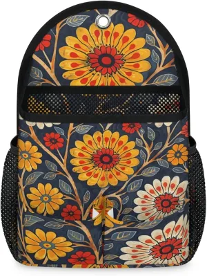 Colorful Daisy Wall Hanging Organizer Bag Southeast Asian Style Wall Hanging Storage Bag Fabric Hanging Basket Multifunctional Hanging Bag Waterproof Hanging Bag for Bedroom Bathroom Office, 1Pcs