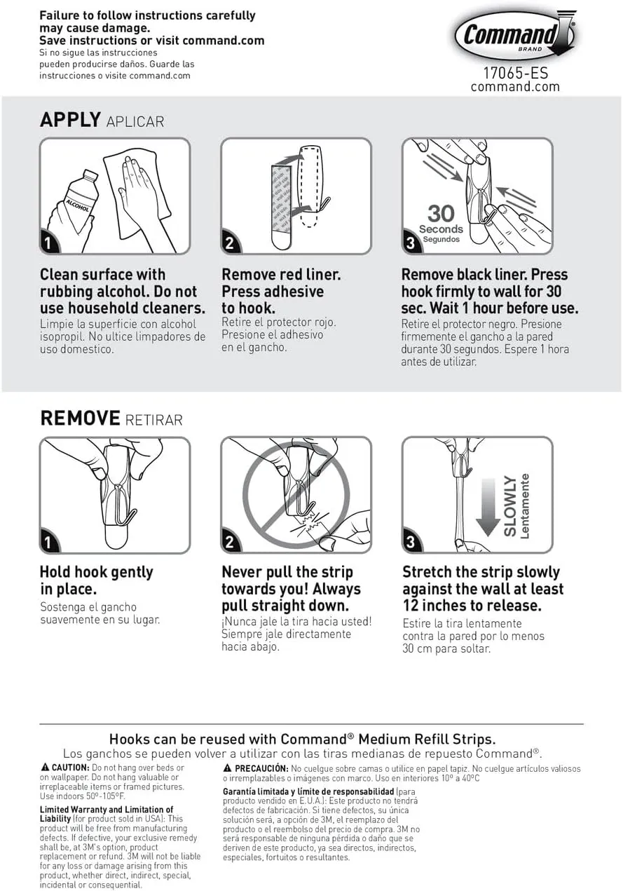Command Medium Wire Toggle Hooks, 35 Hooks and 40 Command Strips, Damage Free Hanging Wall Hooks with Adhesive Strips, No Tools Adhesive Hooks for Hanging, Organization and Storage, Holds up to 2 lb