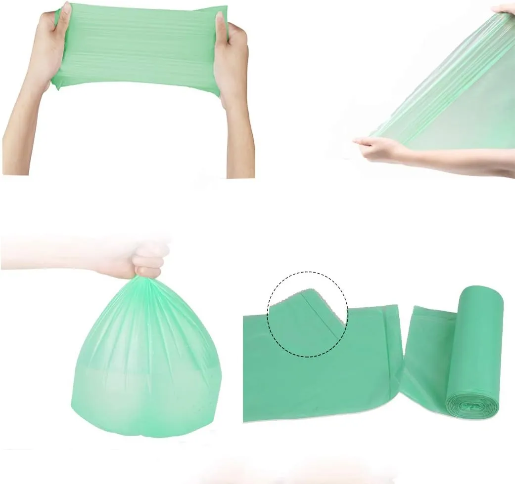 Compostable Trash Bags, 1.2 Gallon Small Disposable Compost Bags 150 Count Garbage Bags Made from PSM Starch-Based for Kitchen Bathroom Bedroom Office Trash Can (1.2 Gallon, 150)