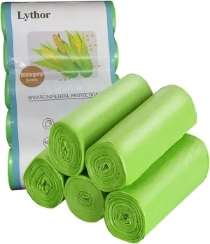 Compostable Trash Bags, 1.2 Gallon Small Disposable Compost Bags 150 Count Garbage Bags Made from PSM Starch-Based for Kitchen Bathroom Bedroom Office Trash Can (1.2 Gallon, 150)