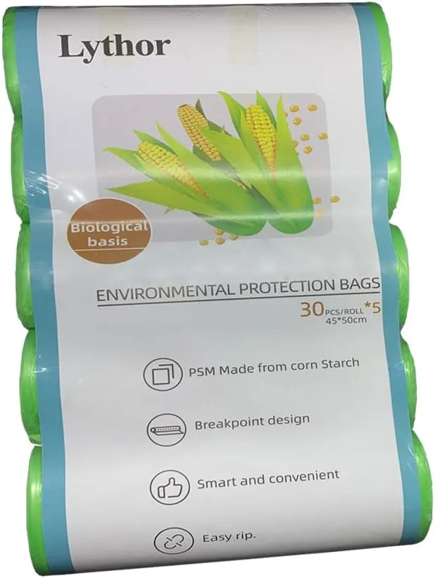 Compostable Trash Bags, 1.2 Gallon Small Disposable Compost Bags 150 Count Garbage Bags Made from PSM Starch-Based for Kitchen Bathroom Bedroom Office Trash Can (1.2 Gallon, 150)