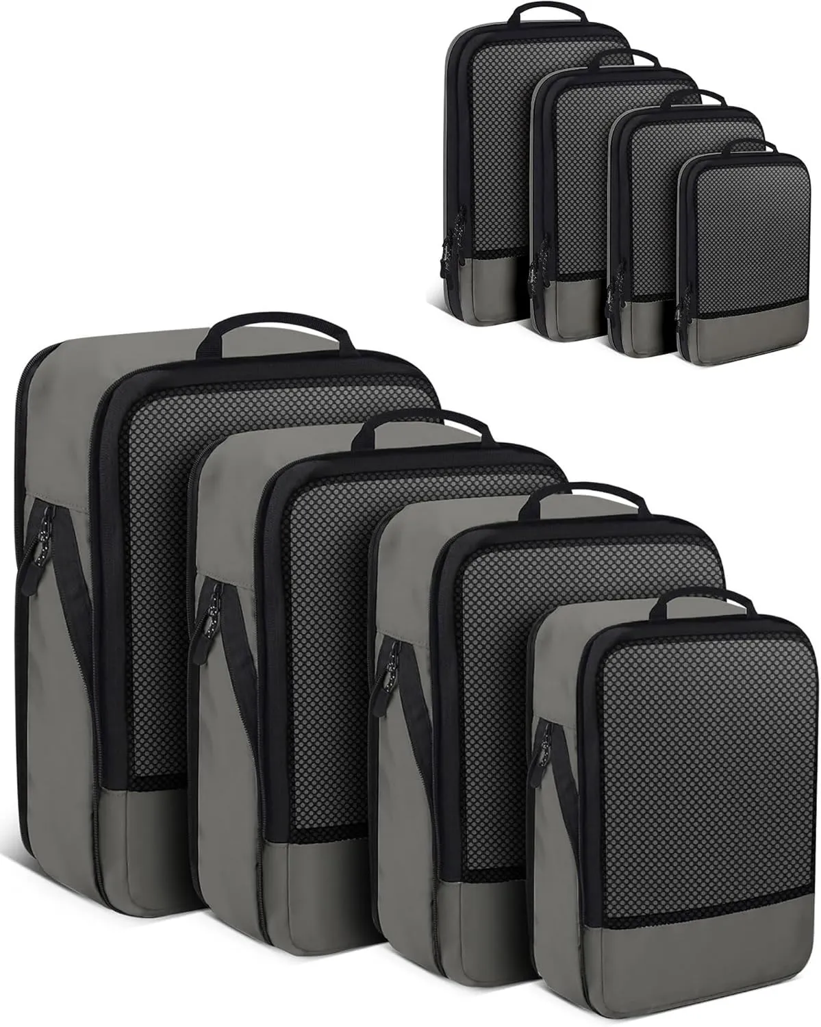 Compression Packing Cubes 4-Set Space Saver with Vacuum-Free Compression Expandable Luggage Organizer for Carry-On