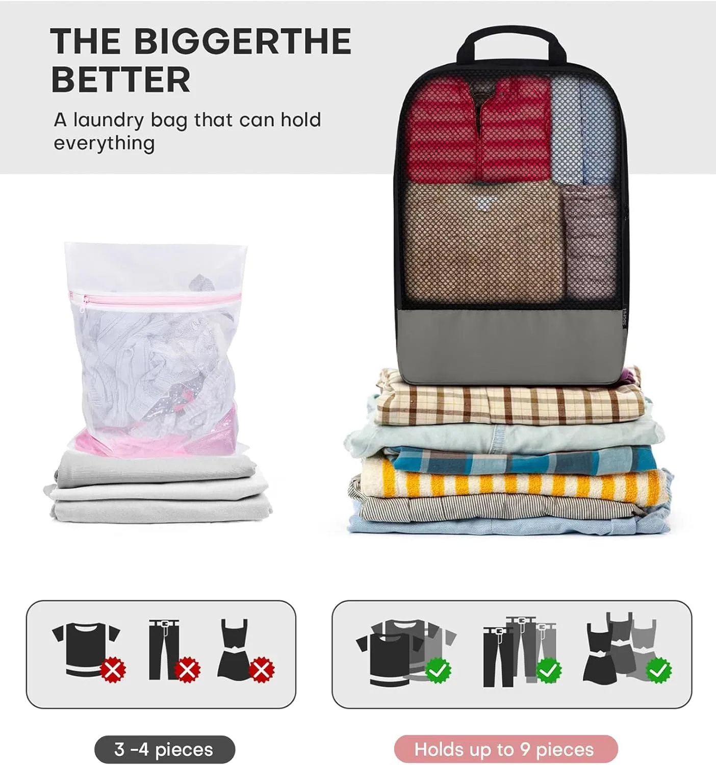 Compression Packing Cubes 4-Set Space Saver with Vacuum-Free Compression Expandable Luggage Organizer for Carry-On
