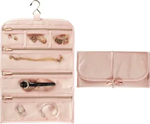 Conair Travel Jewelry Organizer, Travel Jewelry Bag with 6-Zippered Pockets in Blush Pink by Travel Smart