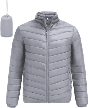 COOFANDY Men's Puffer Jacket Packable Lightweight Puffy Jackets with Zippered Pockets Down Alternative Winter Coat