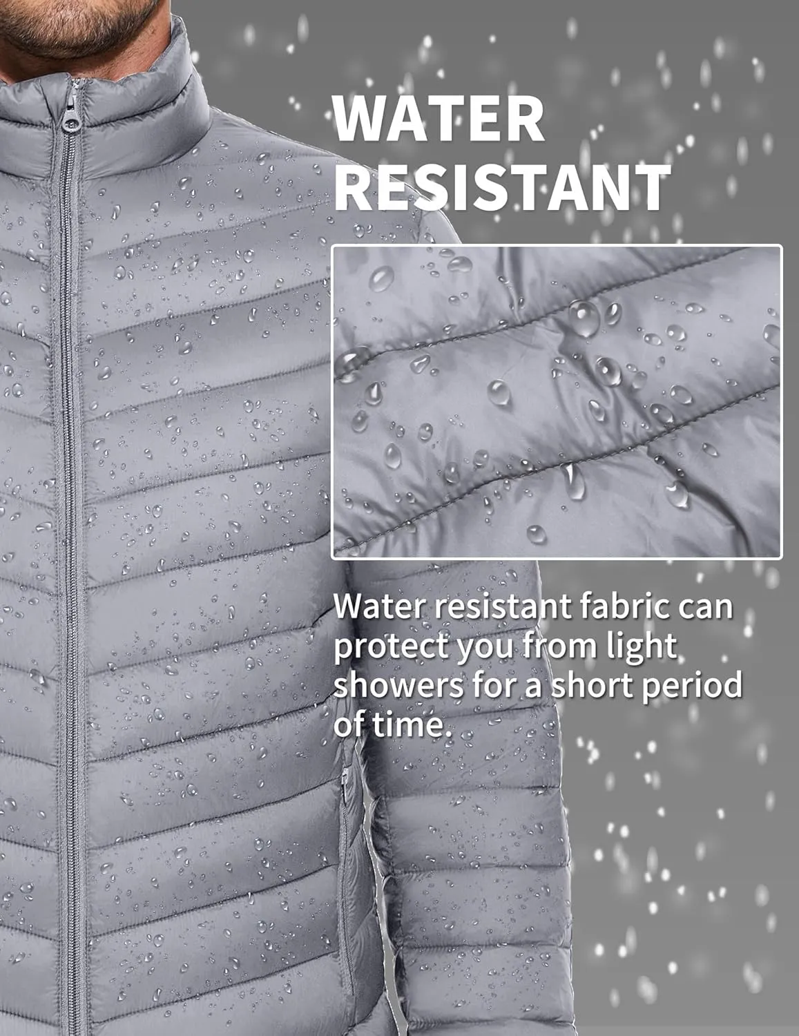 COOFANDY Men's Puffer Jacket Packable Lightweight Puffy Jackets with Zippered Pockets Down Alternative Winter Coat