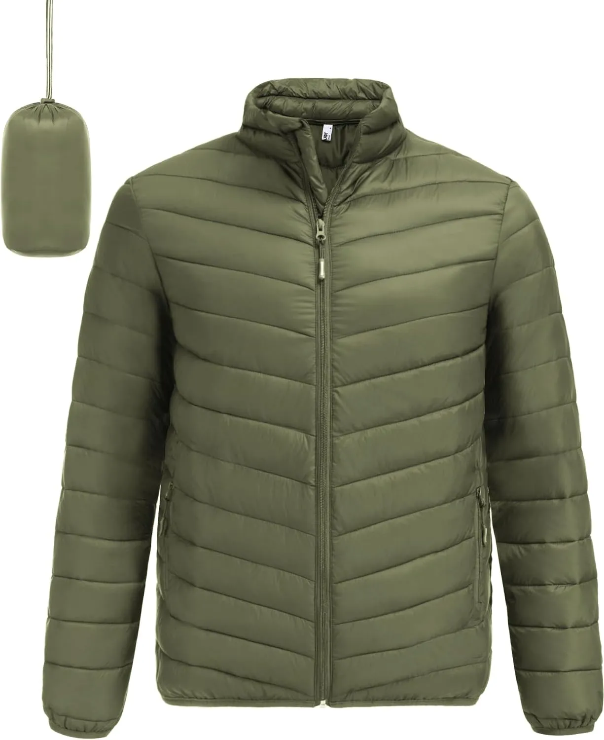 COOFANDY Men's Puffer Jacket Packable Lightweight Puffy Jackets with Zippered Pockets Down Alternative Winter Coat