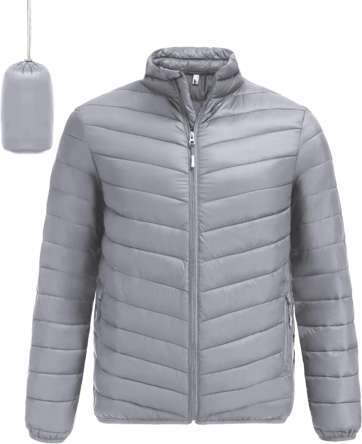 COOFANDY Men's Puffer Jacket Packable Lightweight Puffy Jackets with Zippered Pockets Down Alternative Winter Coat