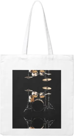 Cool Drum Set Print Canvas Shopping Bag Reusable Eco-Friendly Handbag With Large Capacity For Everyday Use
