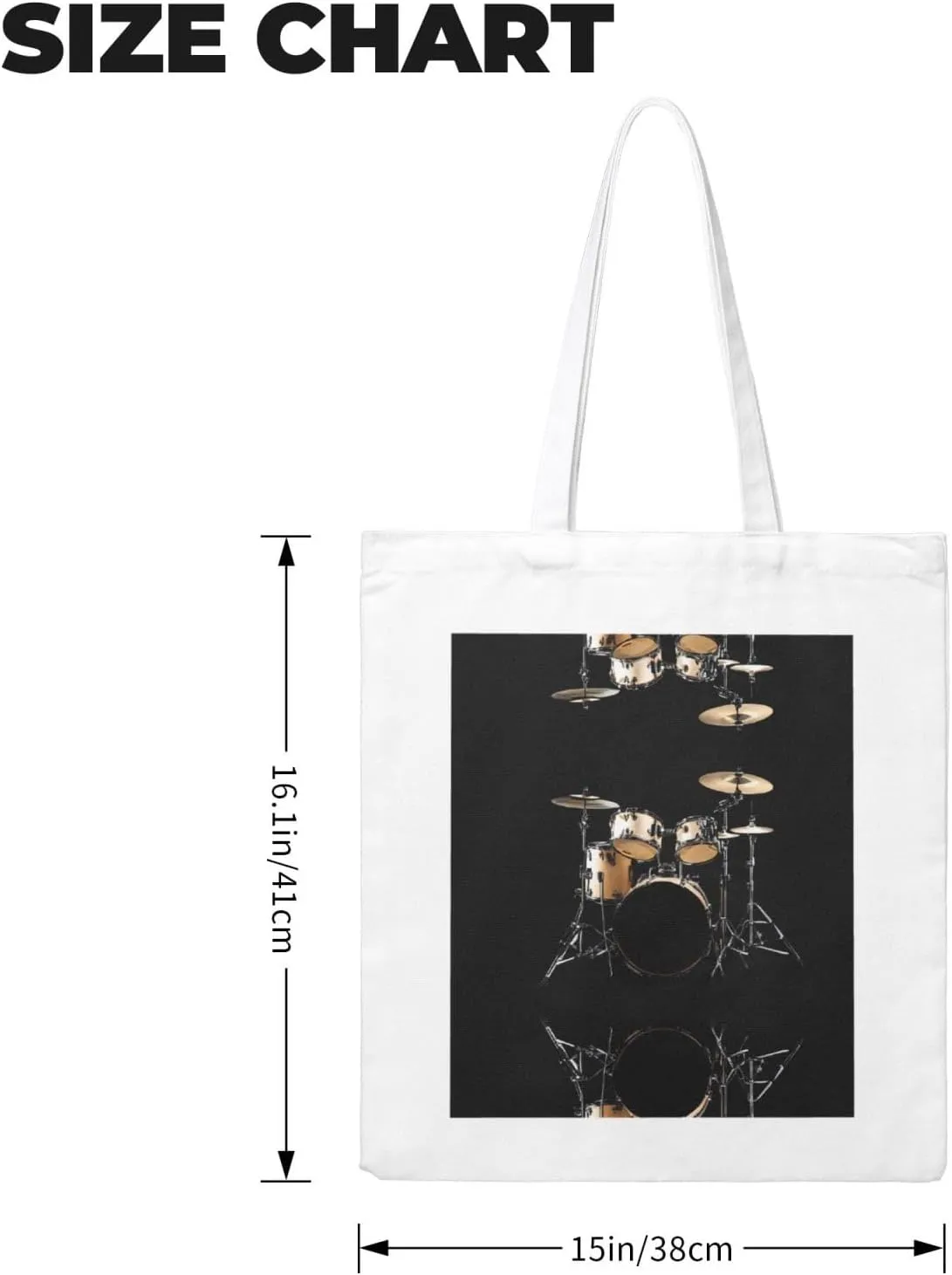 Cool Drum Set Print Canvas Shopping Bag Reusable Eco-Friendly Handbag With Large Capacity For Everyday Use