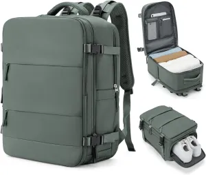 coowoz Travel Backpack Carry On for Women Man Gym Backpack with Laptop Compartment Mochila de Viaje Teacher Personal Item Backpack Rucksack Airplane Accessories Must Haves Olive Green Small