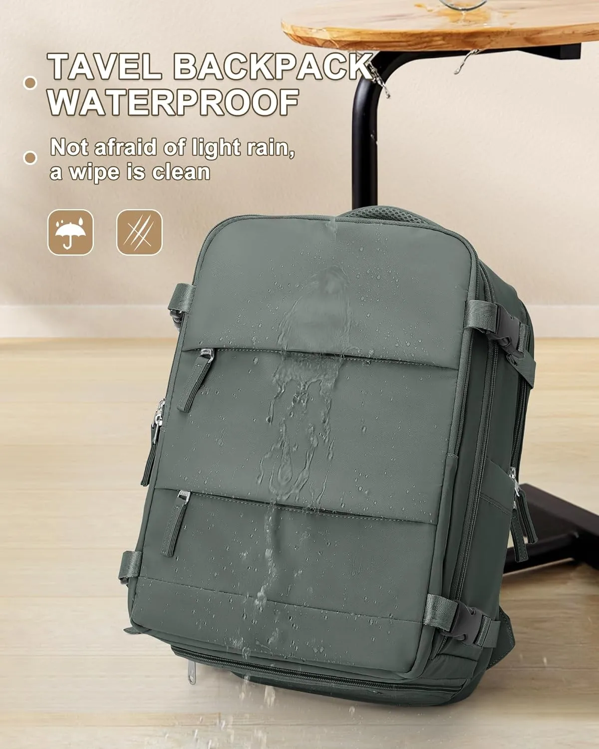 coowoz Travel Backpack Carry On for Women Man Gym Backpack with Laptop Compartment Mochila de Viaje Teacher Personal Item Backpack Rucksack Airplane Accessories Must Haves Olive Green Small