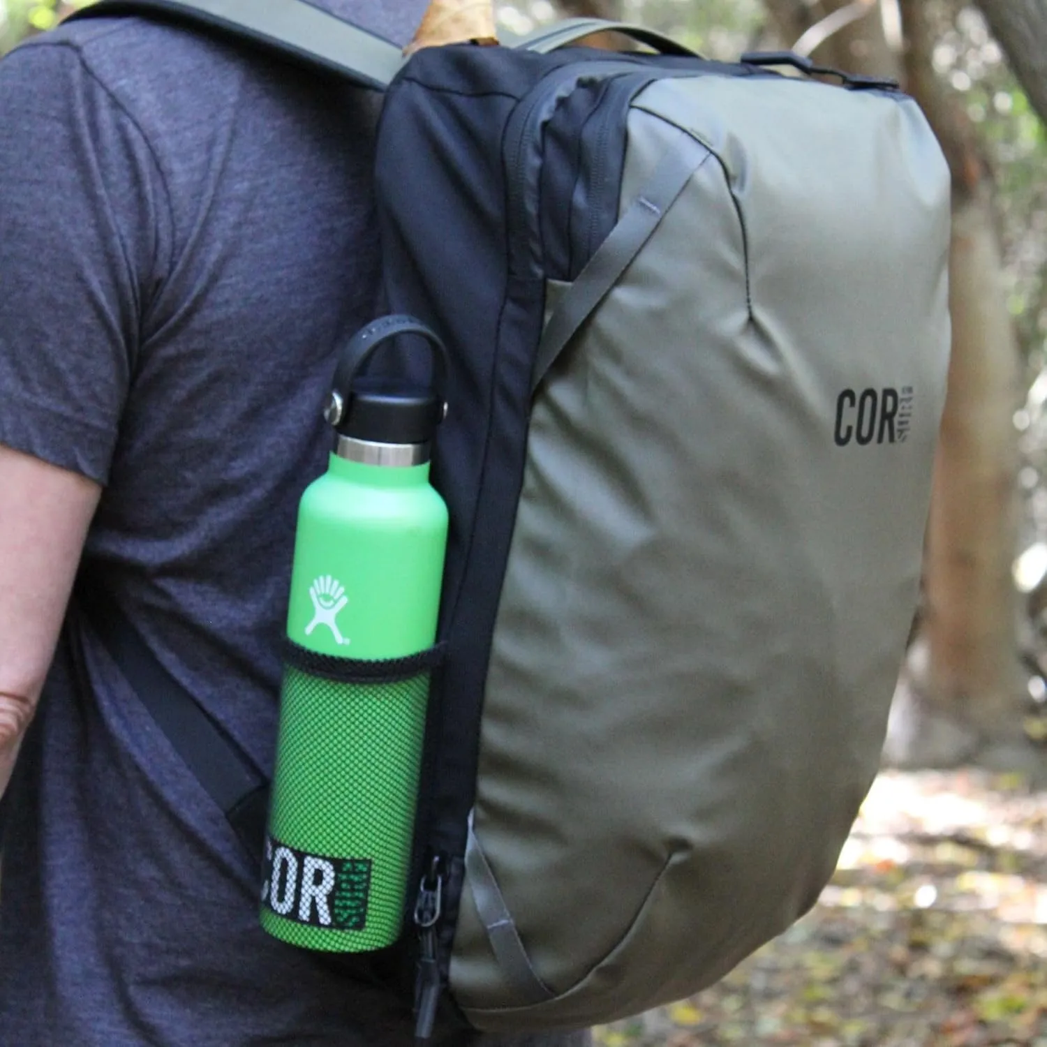 COR Surf Carry On Travel Backpack | NOW with Premium YKK Zippers | Flight Approved Carry On Laptop Backpack with Secret Passport Pockets | The Island Hopper (28L, Army Green)