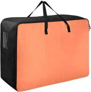 Coral Orange Storage Bag, 27.5x19.7x11 In, Collapsible Moving Bags Zippered Storage Bags for Moving Essential