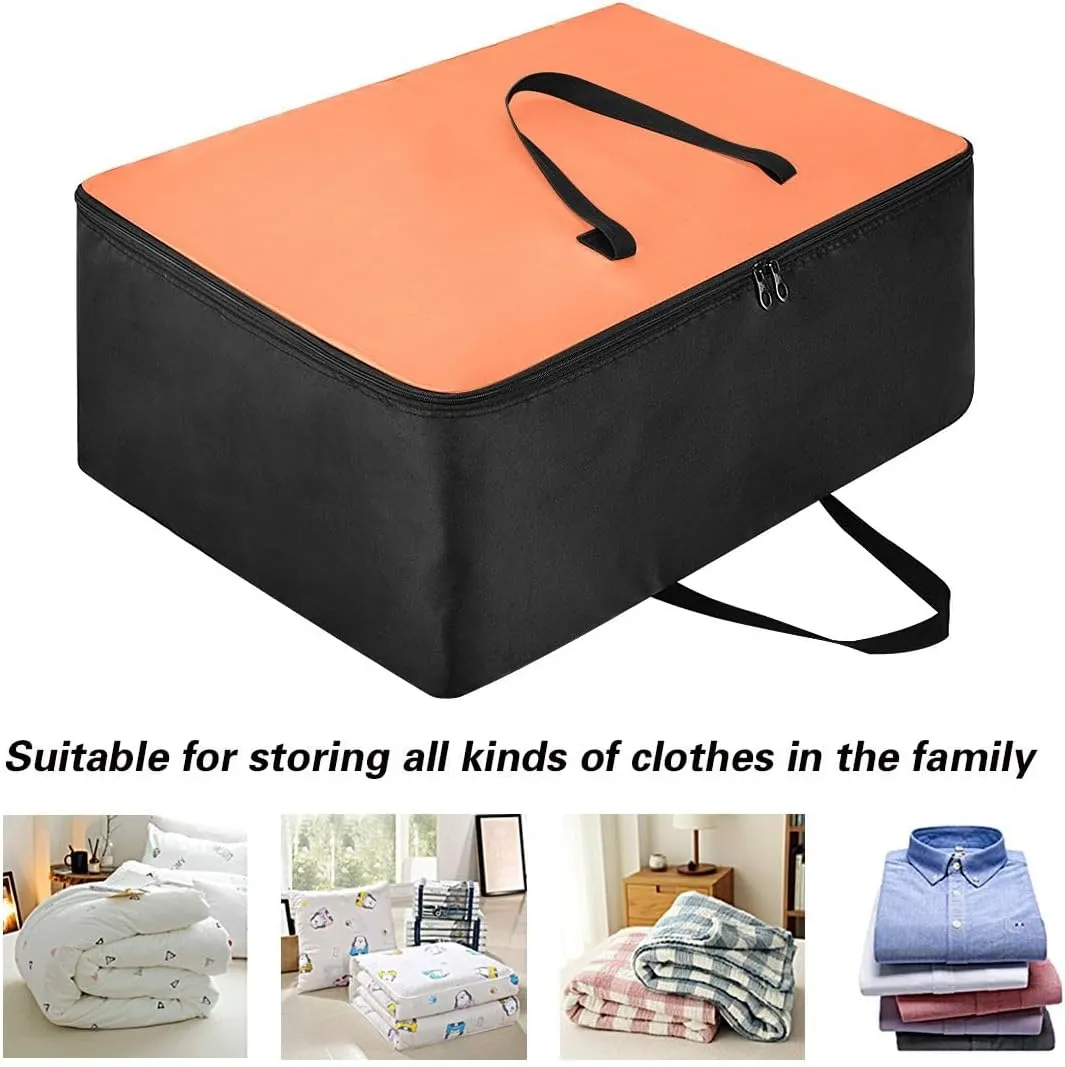 Coral Orange Storage Bag, 27.5x19.7x11 In, Collapsible Moving Bags Zippered Storage Bags for Moving Essential
