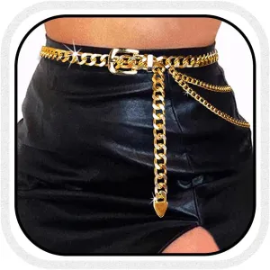 Cosydays Punk Waist Chain Gold Metal Belt Layered Body Chains Harness Heart Belly Chain Party Sexy Body Jewelry for Women and Girls