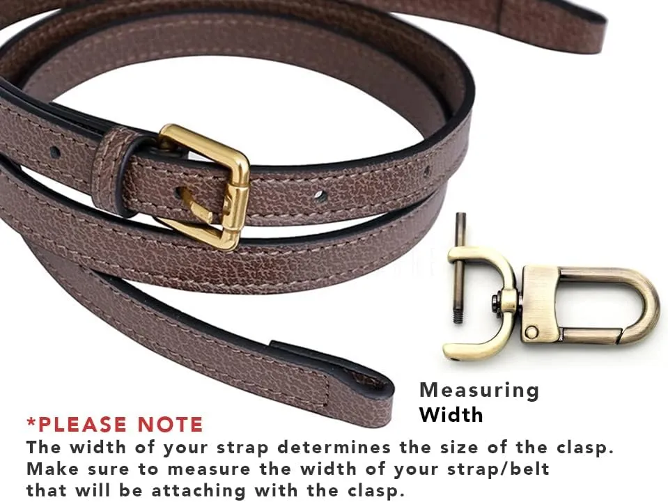 CRAFTMEMORE 2pcs Detachable Snap Hook Swivel Clasp w/Screw Bar VT99 Bag Strap Hardware Replacement (1 Inch, Gold)