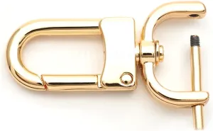 CRAFTMEMORE 2pcs Detachable Snap Hook Swivel Clasp w/Screw Bar VT99 Bag Strap Hardware Replacement (1/2 Inch, Gold)