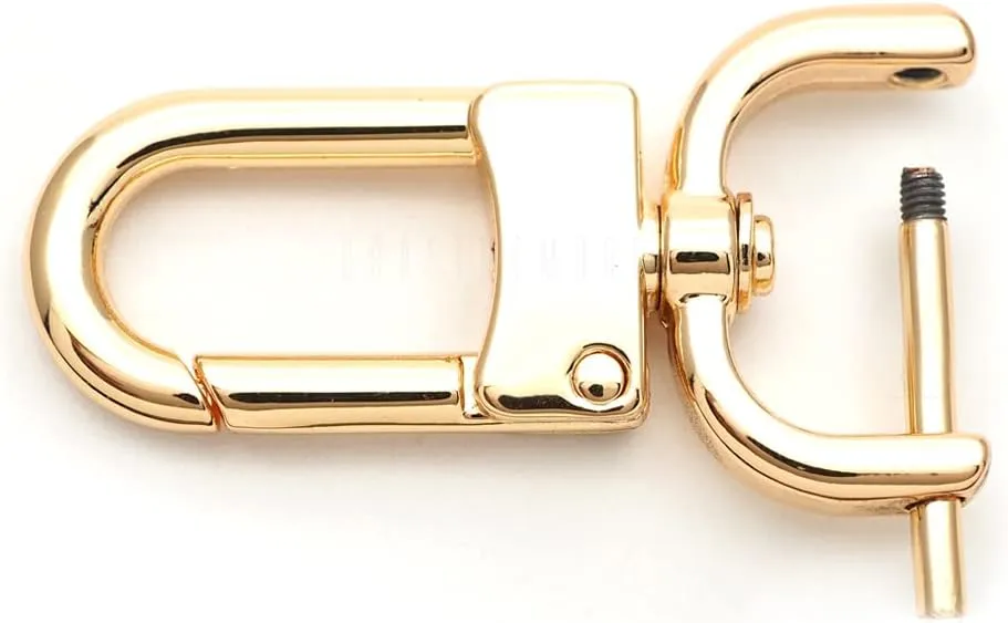 CRAFTMEMORE 2pcs Detachable Snap Hook Swivel Clasp w/Screw Bar VT99 Bag Strap Hardware Replacement (1/2 Inch, Gold)