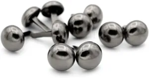 CRAFTMEMORE Round Brads Purse Feet Handbag Nailheads Spike Prong Studs 8MM 10MM 12MM 100 PCS (12 mm (≈1/2"), Gunmetal)