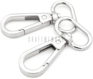 CRAFTMEMORE Snap Hook Swivel Push Gate Lobster Clasps Fashion Clips Purse Making FS10 Pack of 10 (Silver, 3/4 Inch)