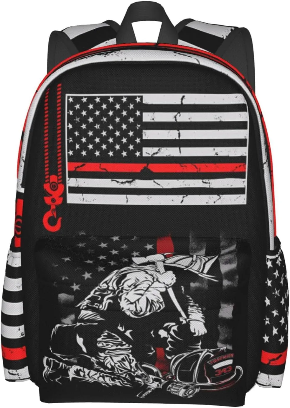 Crane Operator American Flag Casual Backpacks Large Travel Backpack Laptop Rucksack Sports Daypack Adjustable Strap Bag for Camping Hiking