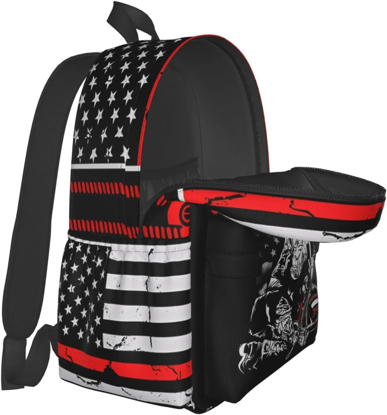 Crane Operator American Flag Casual Backpacks Large Travel Backpack Laptop Rucksack Sports Daypack Adjustable Strap Bag for Camping Hiking