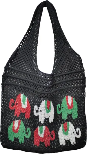 Crochet Tote Bag, Elephant Beach Mesh Knitted Bag Shoulder Bag Handbags for Women Summer