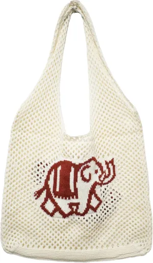 Crochet Tote Bag, Elephant Beach Mesh Knitted Bag Shoulder Bag Handbags for Women Summer