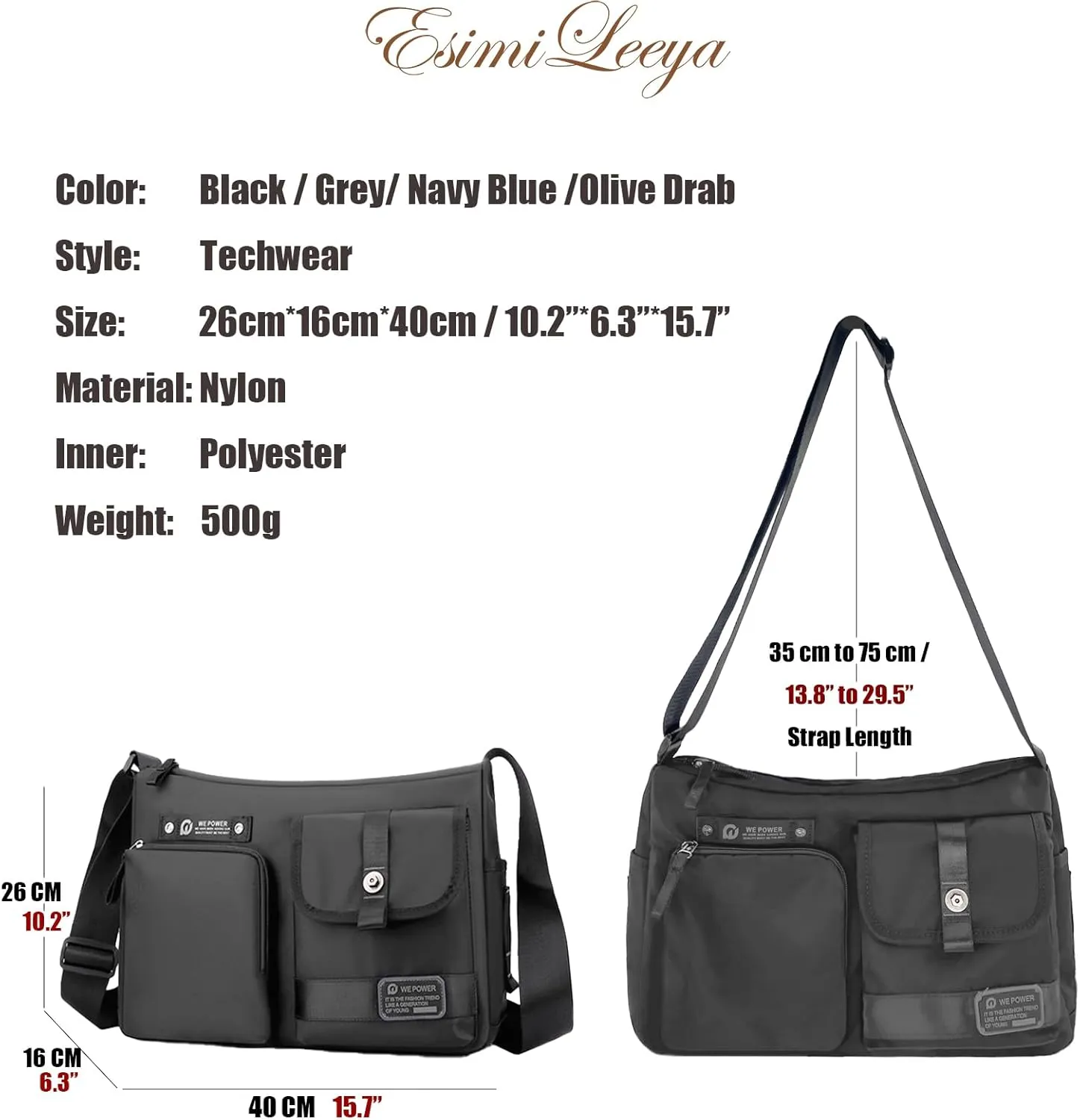 Crossbody Bag for Men with Pockets Waterproof Travel Messenger Bags for Men Men's Shoulder Bag