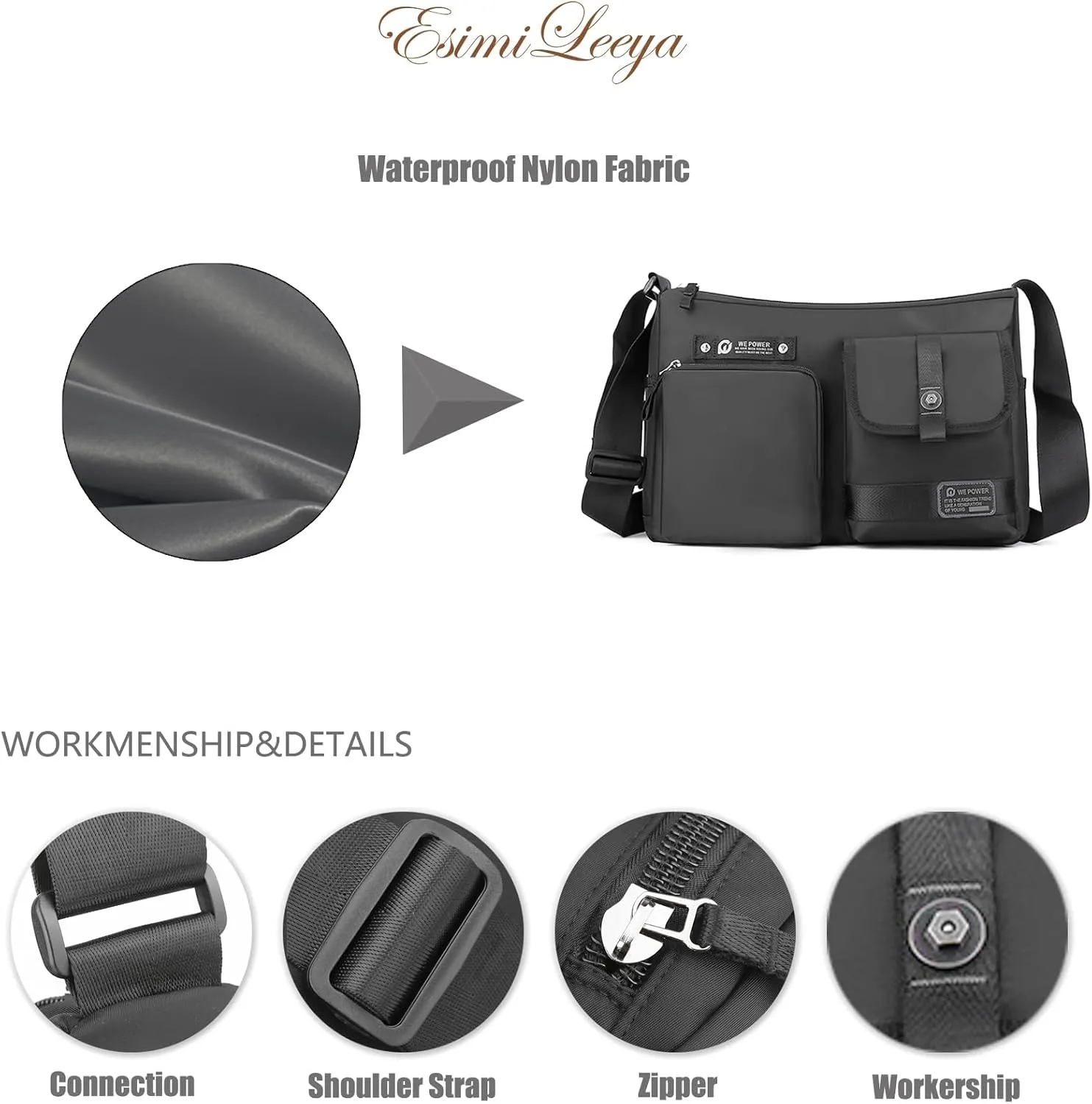Crossbody Bag for Men with Pockets Waterproof Travel Messenger Bags for Men Men's Shoulder Bag