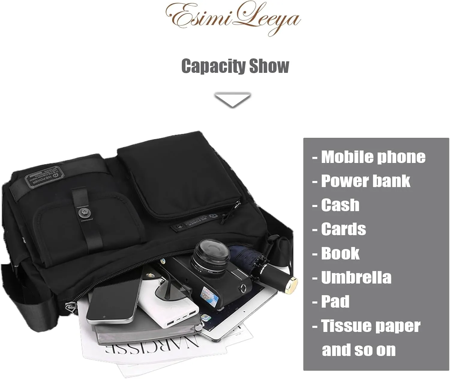 Crossbody Bag for Men with Pockets Waterproof Travel Messenger Bags for Men Men's Shoulder Bag