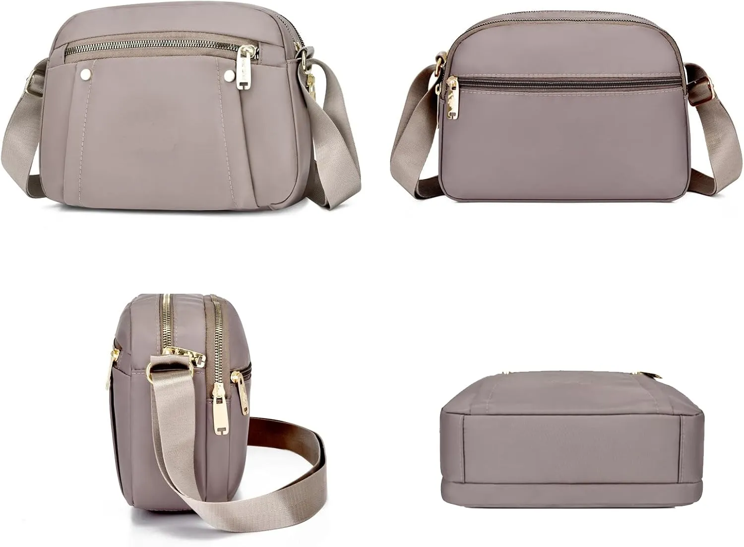 Crossbody Bag for Women, Waterproof Nylon Shoulder Bag with Pockets Adjustable Strap Small Purse Handbag for Ladies