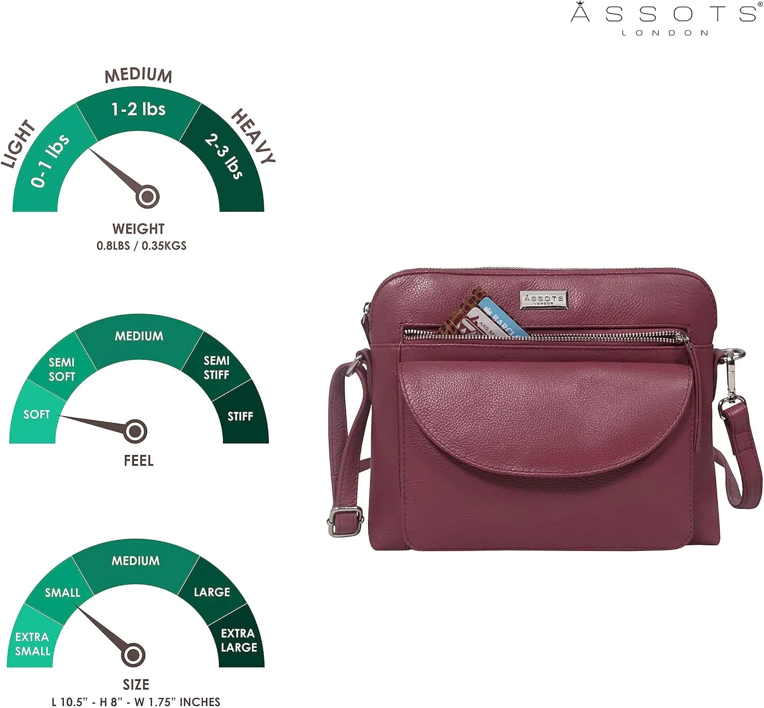 Crossbody Bags for Women Real Leather Sling with Multiple Pockets and Adjustable Strap