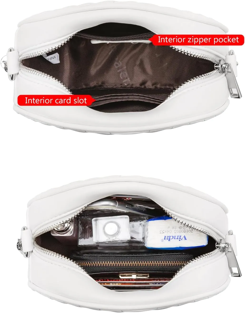 Crossbody Bags for Women Round Purse Quilted purse, Faux Leather, with Tassel