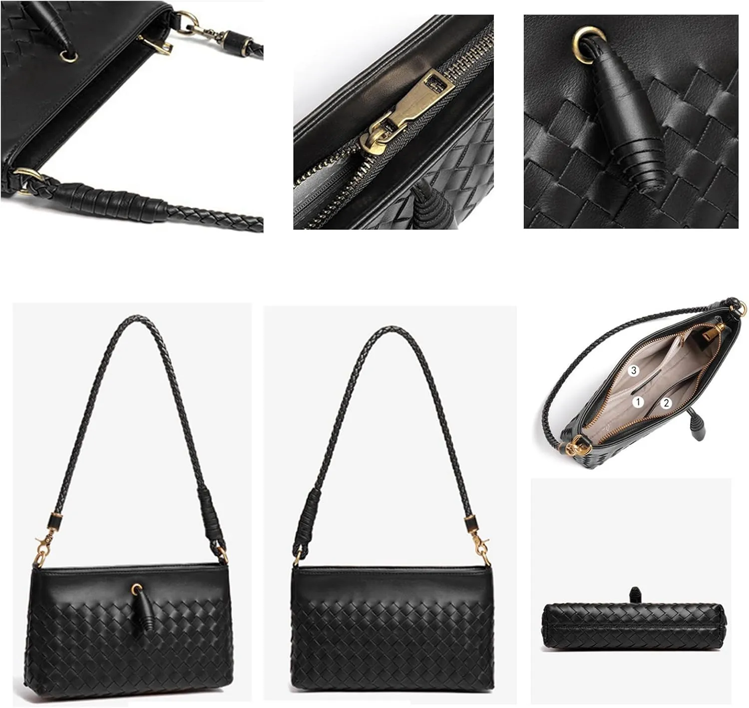 Crossbody Handbags for Women Shoulder Bags Hand Bag Women's Vegan Leather Bag Tote Bags Sling Lightweight Woven Evening Bags